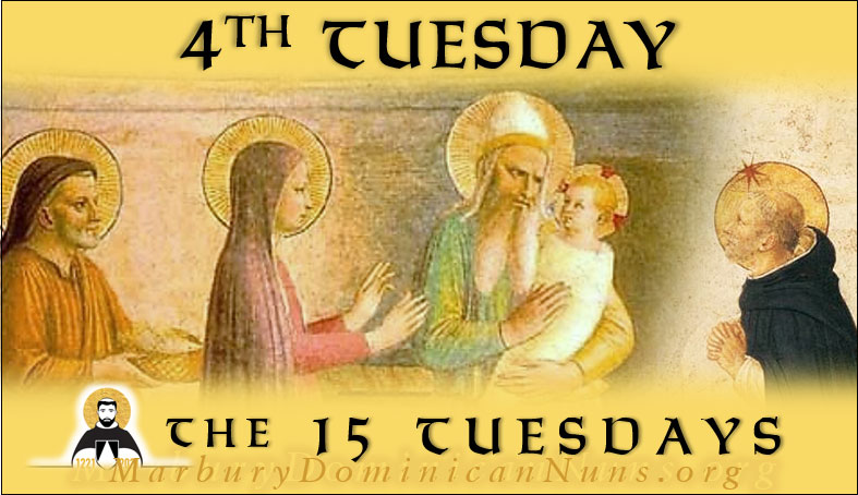Header for 4rd Tuesday with painting of the Presentation in the Temple with St. Dominic added.
