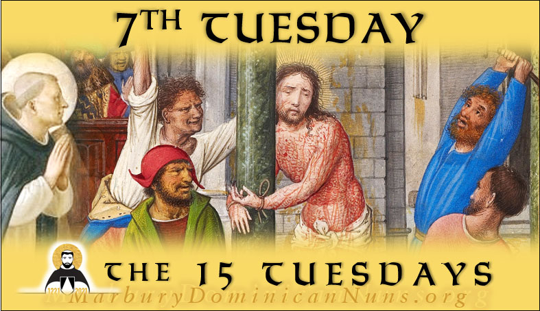 Header for 7th Tuesday with painting of the Scourging at the Pillar with St. Dominic added.