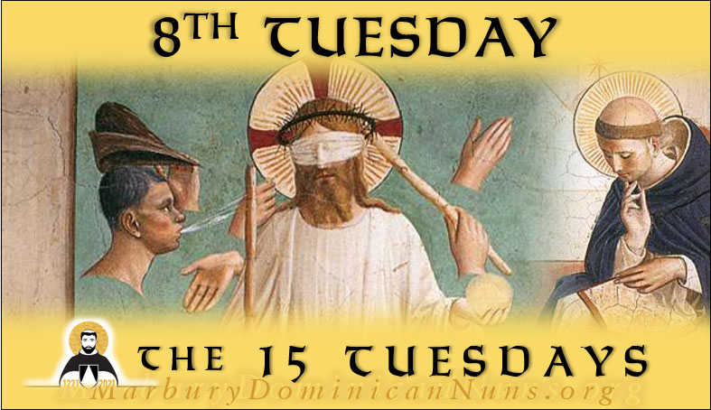 Header for 8th Tuesday with painting of the Crowning with Thorns with St. Dominic added.