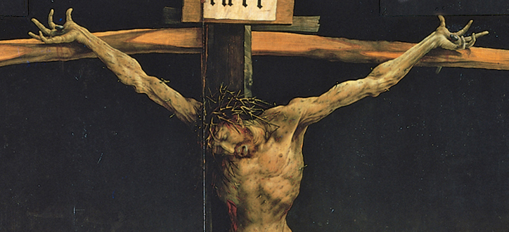 Detail from Isenheim altarpiece by Grunewald: Jesus Crucified with horrible sores