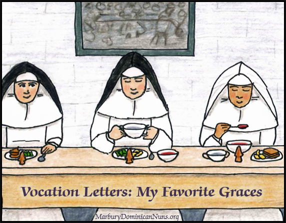 Cartoon on Dominican nuns eating in the refectory